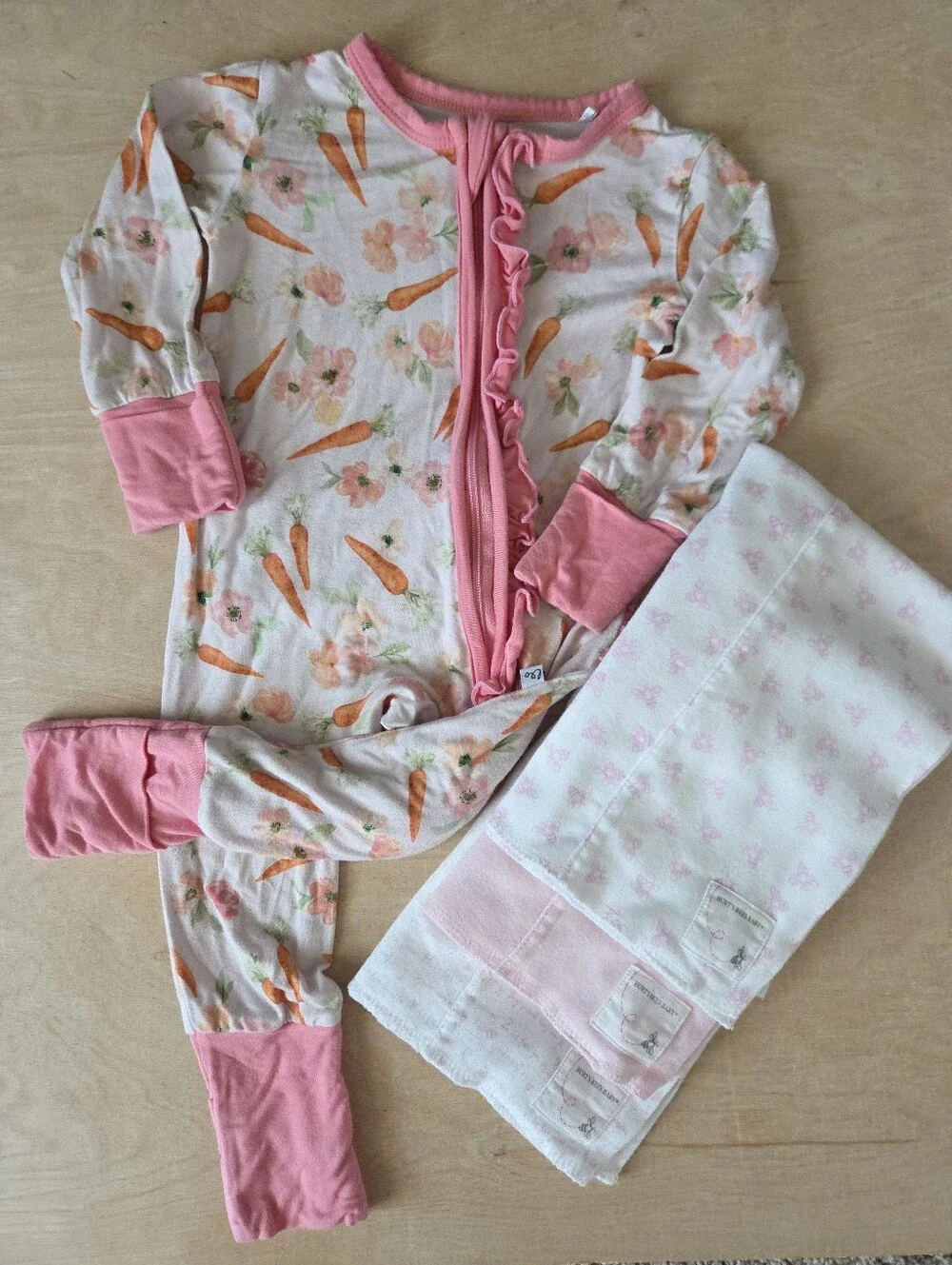 Laree And Co Pink Carrot Ruffle Bamboo Convertible Sleeper